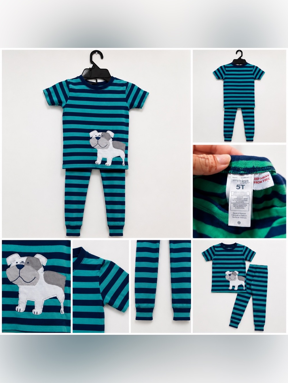 Simple Joys by Carter’s Boys 5T Striped Dog 2-Piece Pajama Set